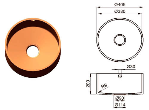 Круглая мойка CIRCLE-380 для кухни в Саранске