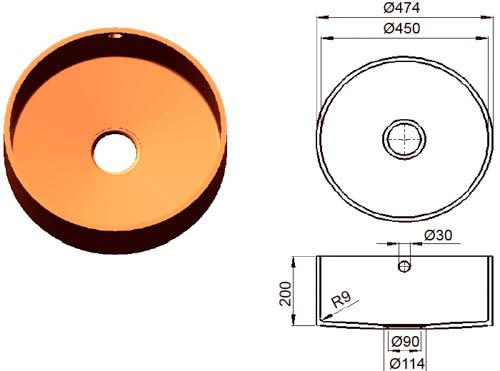 Кухонная столешница с мойкой CIRCLE-450 в Саранске